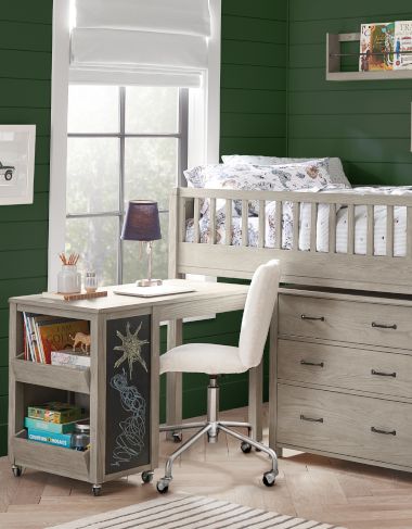 Pottery Barn ホワイト 木製 デスク 引き出し付き ポッタリーバーン Pottery Barn(ポッタリーバーン) 机・テーブル(ライフスタイル