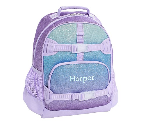 Mackenzie Lavender/Aqua Ombre Sparkle Glitter Backpacks