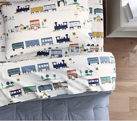 Train Organic Sheet Set | Pottery Barn Kids