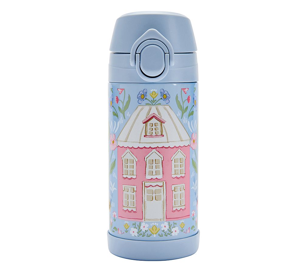 Mackenzie Blue Dollhouse Floral Insulated Water Bottle