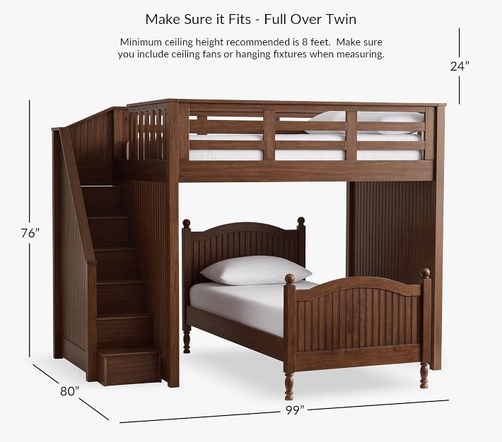Catalina Stair Loft Bed For Kids Lower Bed Set Pottery Barn Kids