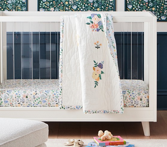 国内発*Pottery Barn × Rifle Paper ベビーキルト ブランケット Rifle Paper Co. Garden Party Forest Baby Quilt | Pottery