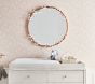 Grace Pink Flower Round Metal Mirror (30&quot;)