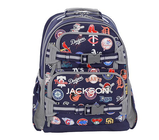 Mackenzie Aqua Rainbow Hearts Backpacks | Pottery Barn Kids