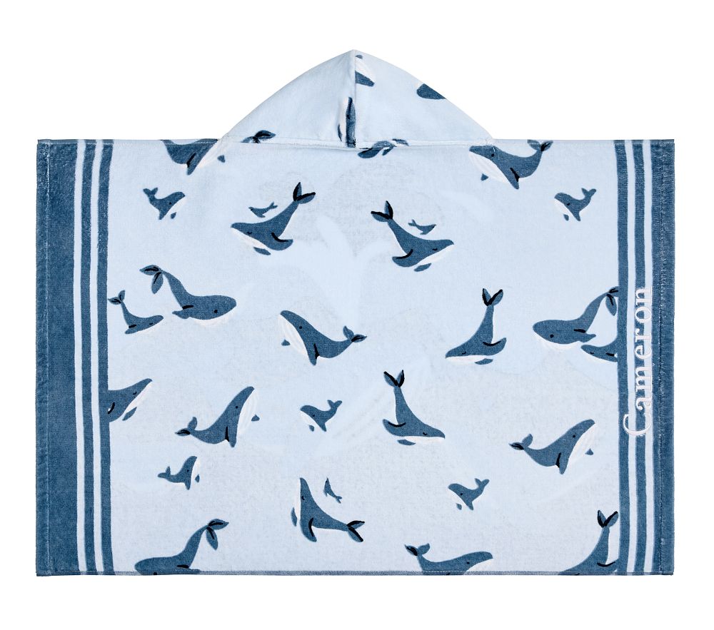 Whale Reversible Baby Beach Hooded Towel UPF 50+