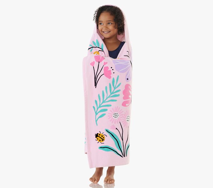 Beach House Schmetterling-Kapuzenponcho Für Kinder – Lila, 61x122 Cm, Saugstarkes Baumwolltuch