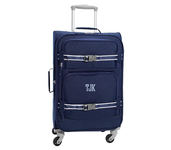 Mackenzie Navy Dinosaur Bones Glow-in-the-Dark Spinner Luggage