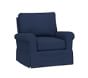 Open Box: Comfort Upholstered Stationary Glider - Classic Twill Cadet Navy