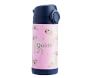 Mackenzie Pink Puppy with Navy Trim Water Bottles