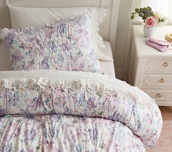 Gothic Floral Print Comforter Set Twin Size - Black Grey Bohemian Bedding With Pillowcase - View #6
