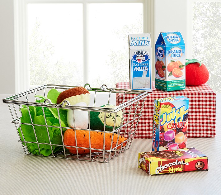Mini Grocery Basket Set Toy Kitchen Accessories Pottery Barn Kids