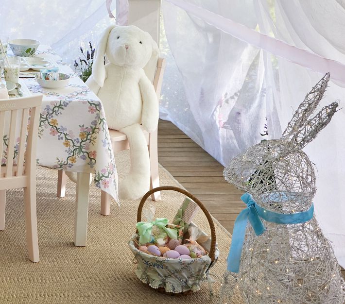 Lit Rattan Easter Bunny Outdoor Decor Pottery Barn Kids