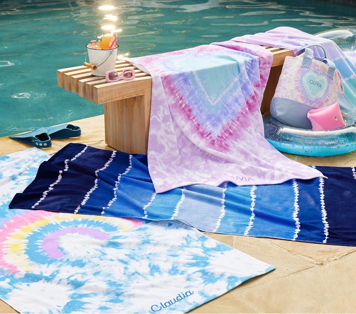 Tie-Dye Stripe Kid Beach Towel UPF 50+ Pottery Barn Kids
