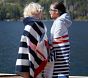 Shark Stripe Beach Hooded Towel UPF 50+