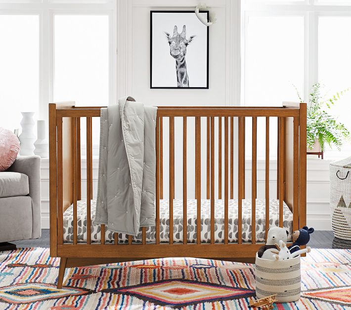 west elm x pbk Mid-Century Convertible Baby Crib Pottery Barn Kids
