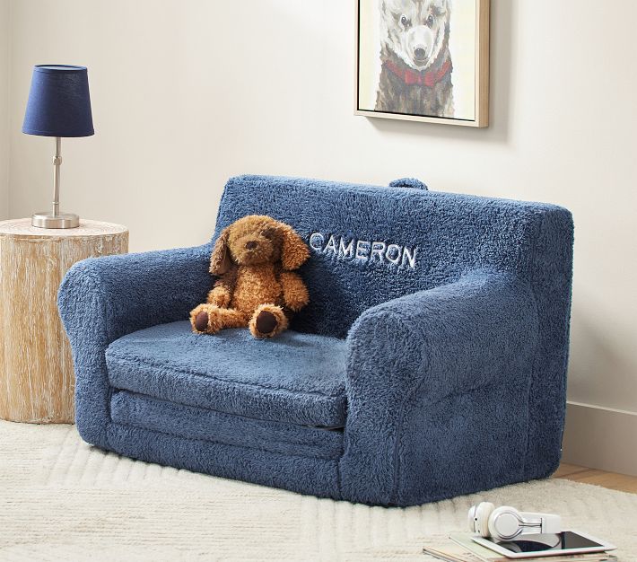 Anywhere Sofa Lounger® Indigo Sherpa Cozy Kids' Furniture