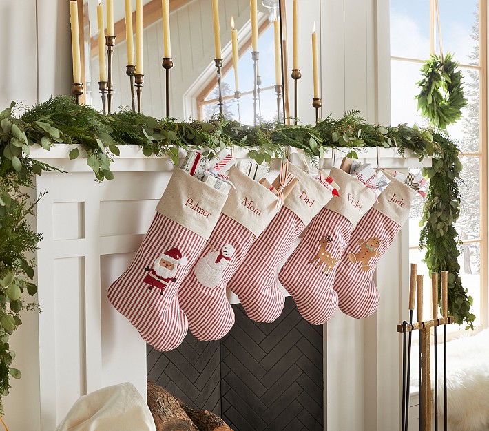 Ticking Stripe Christmas Stockings Pottery Barn Kids