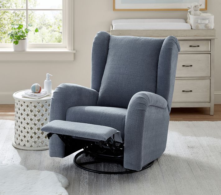 Plush Wingback Swivel Glider Recliner Pottery Barn Kids
