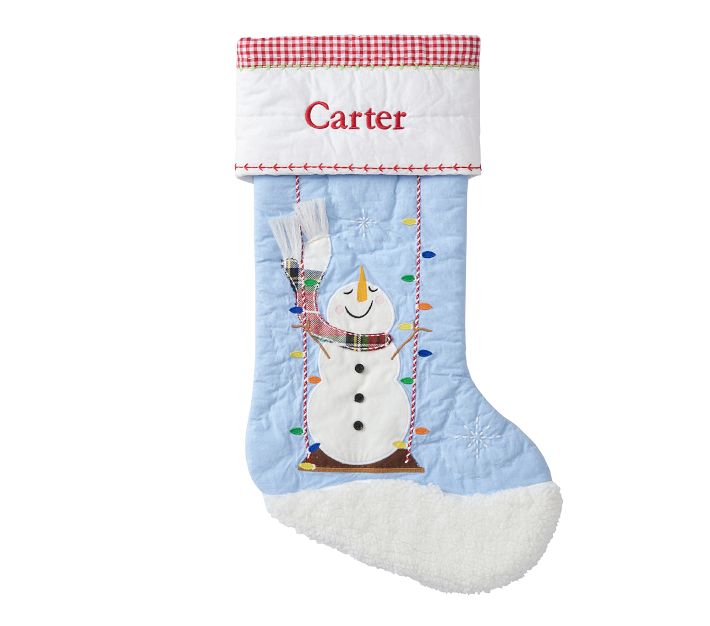 クリスマス Supreme Christmas Stocking Light-Up Quilted Christmas Stockings | Pottery Barn Kids