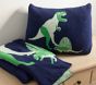 Dino Fuzzy Throw Blanket &amp; Wedge Pillow Set