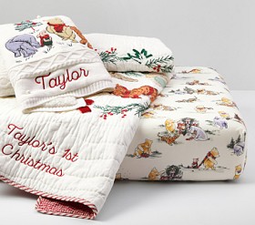 Disney's Winnie the Pooh Holiday Baby Bedding Set Pottery Barn Kids