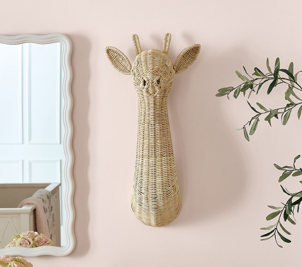 AERIN Rattan Giraffe Wall Decor
