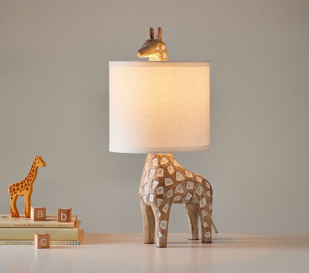 Carved Wood Giraffe Table Lamp (17") | Pottery Barn Kids