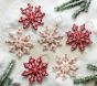 Felted Nordic Snowflake Ornaments, Set of 6