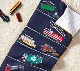 Busy Trucks Sleeping Bag - Cozy Kids Adventure Gear | Pottery Barn Kids
