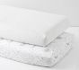 Skye Organic &amp; Chamois Metallic Star Crib Fitted Sheet Bundle - Set of 2