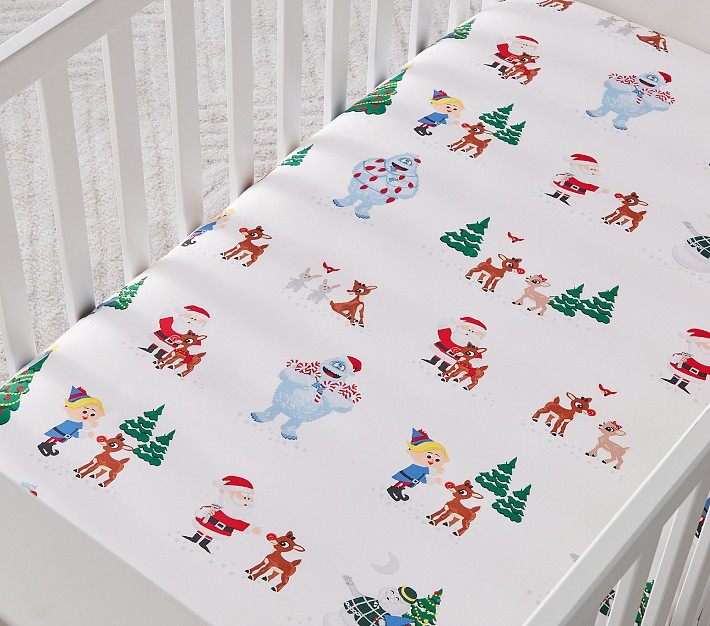 Rudolph® Organic Crib Fitted Sheet Pottery Barn Kids