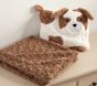 Jack Spaniel Faux Fur Pillow &amp; Throw Blanket Set