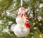 Light Up Mercury Glass Snowman With Scarf Ornament
