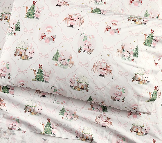 Holly Jolly Santa Organic Crib Fitted Sheet