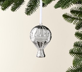 Baby's First Christmas Hot Air Balloon Silver Keepsake Ornament