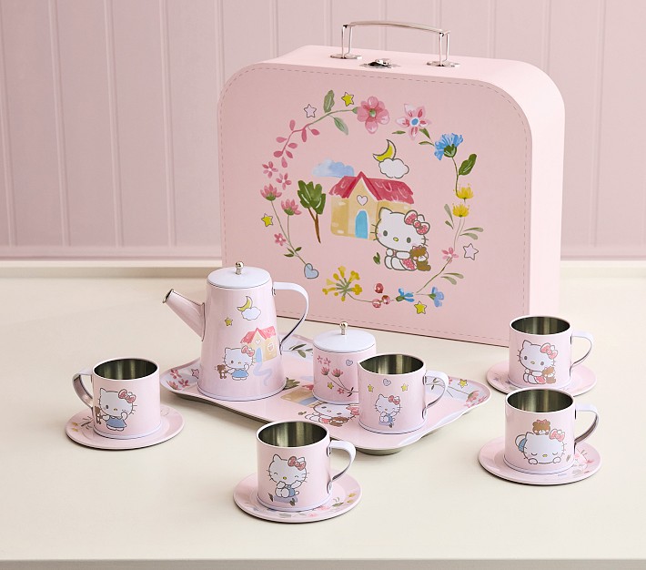 Hello Kitty® Tin Tea Set Pottery Barn Kids