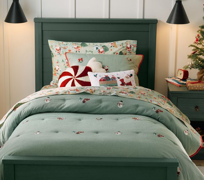 Candy Cane Village Organic Sheet Set Pottery Barn Kids