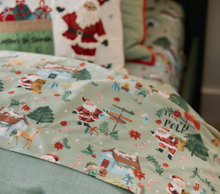 Candy Cane Village Organic Sheet Set