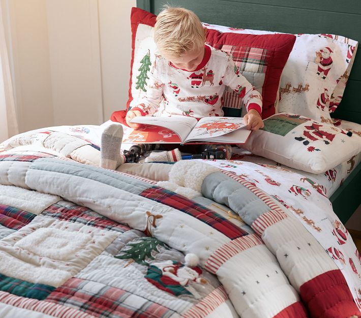Heritage Santa Organic Sheet Set Pillowcases Pottery Barn Kids