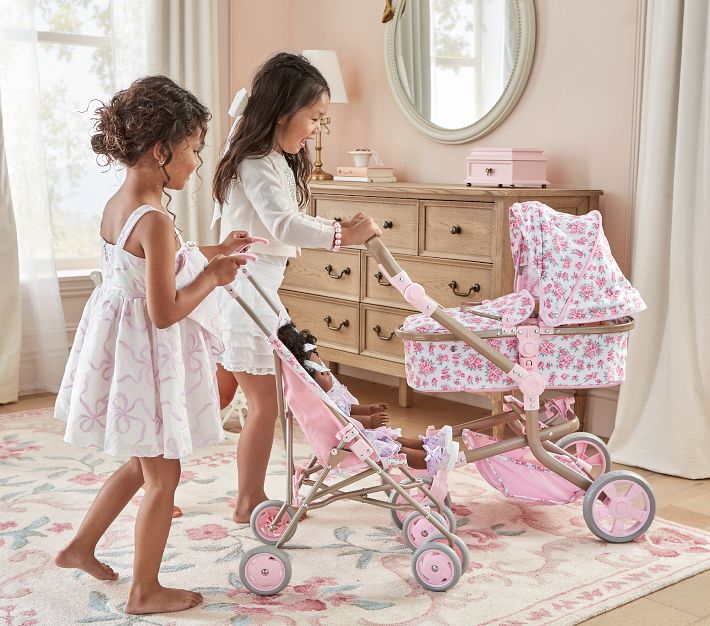 LoveShackFancy Antoinette Floral Convertible 3-In-1 Doll Stroller