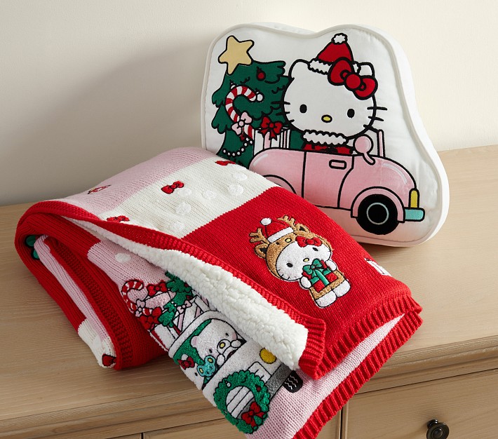 Hello Kitty Christmas Blanket Pillow Set Pottery Barn Kids