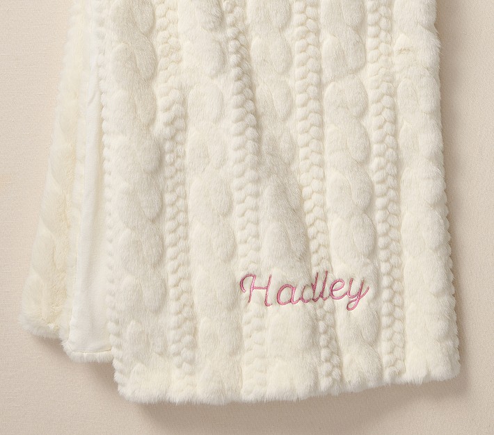 Cozy Cable Faux Fur Baby Blanket Pottery Barn Kids