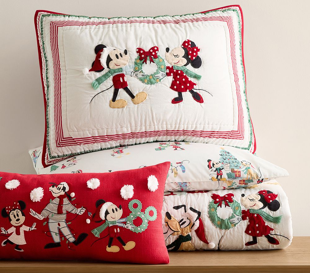 Disney Mickey Mouse Holiday Quilt Bedding Set | Pottery Barn Kids