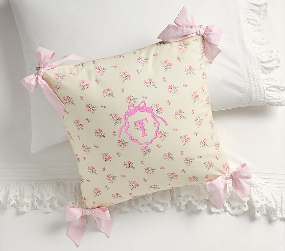 Textured Personalized Bow Pillow