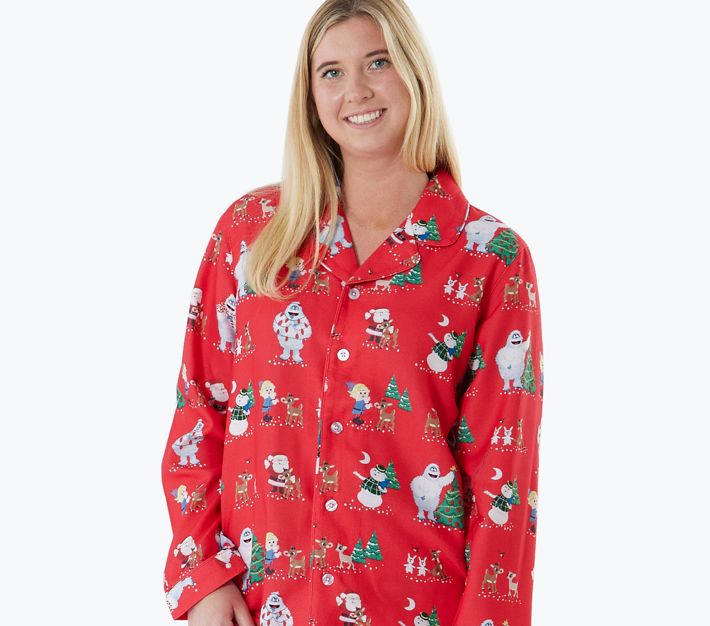 Rudolph® Adult Flannel Pajama Set Cozy Sleepwear Pottery Barn Kids