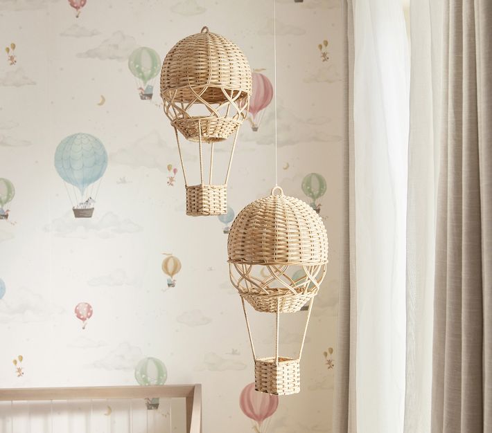 Whimsical Rattan Hot Air Balloon Mobile Pottery Barn Kids