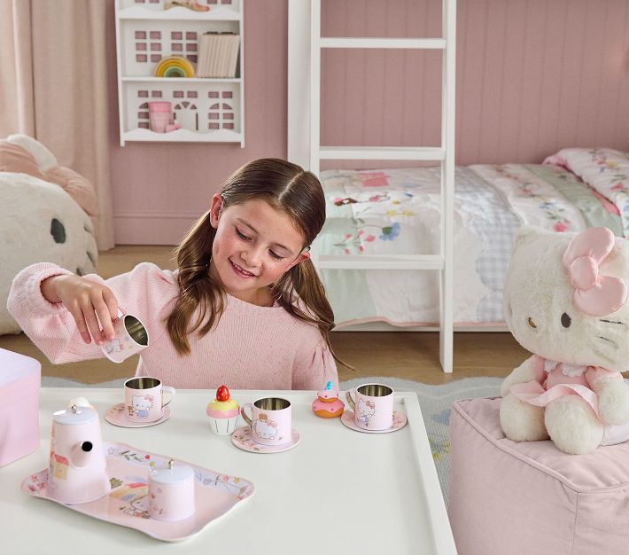 Hello Kitty® Tin Tea Set Pottery Barn Kids