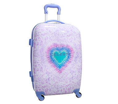 Mackenzie Lavender Heart Tie Dye Hard-Sided Luggage | Pottery Barn