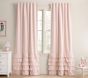 Evelyn Linen Blend Ruffle Bottom Blackout Curtain