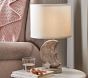 Carved Wood Moon Table Lamp